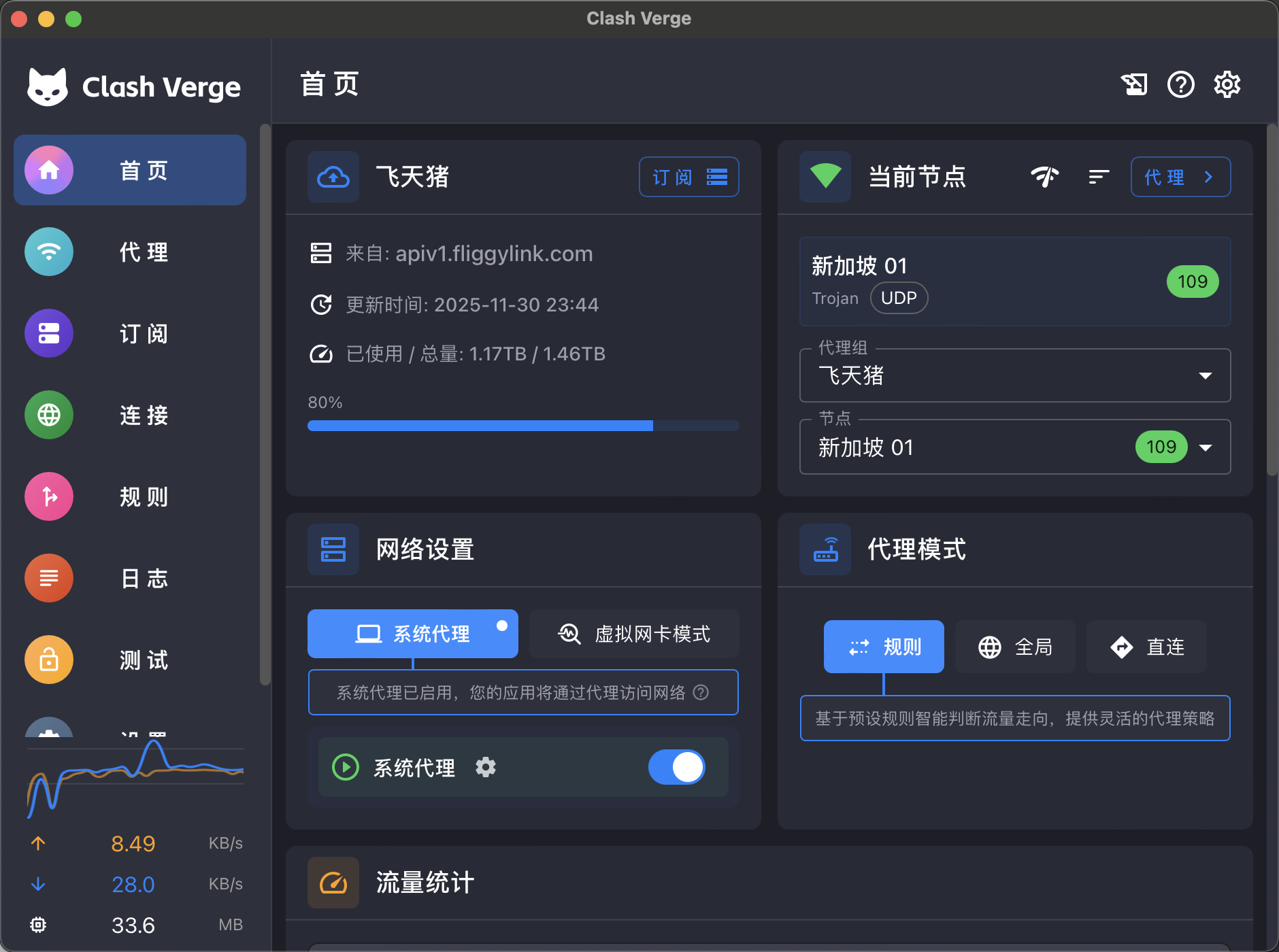 Clash Verge Rev 多协议节点仪表盘预览